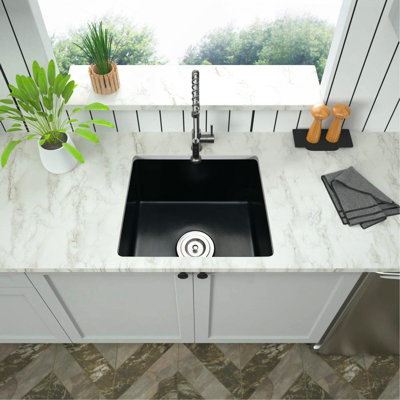 Évier de bar encastrable avec filtre à panier L 18 po x l 16 po Quartz