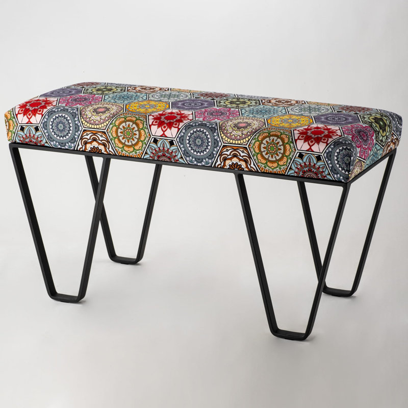 Ankenbaer Velvet Upholstered Bench, H40 x W90 x D35cm