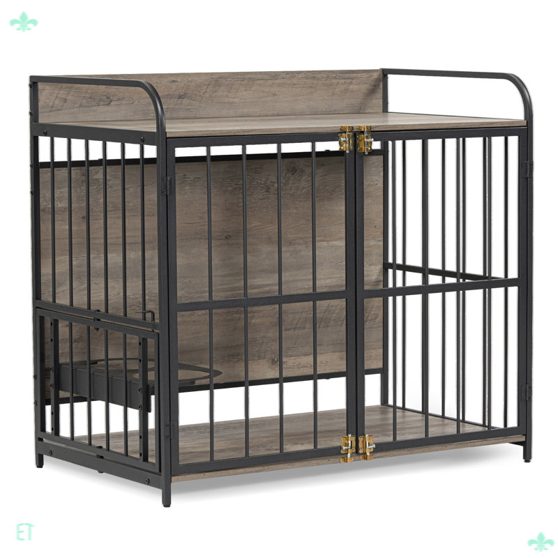 Cage d'intérieur pour chien avec portes doubles pour chien moyen