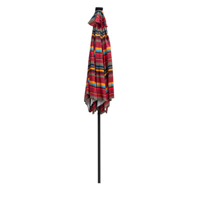 9ft Umbrella With Light Red And Stripes