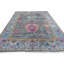 Tapis vert et bleu noué à la main de haute qualité