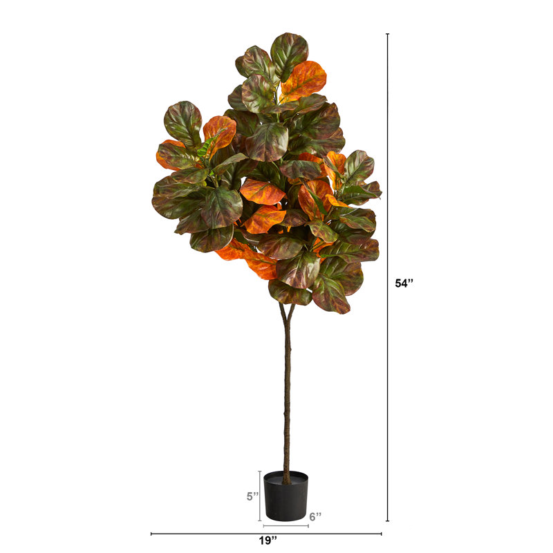 72 " H Faux Fiddle Leaf Fig Tree in Plastic Pot Liner