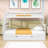 Twin XL over Queen Wood Bunk Bed with Twin Trundle and Ladder-1744216257