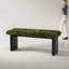 Banc rembourré vert en bois massif-2132019531