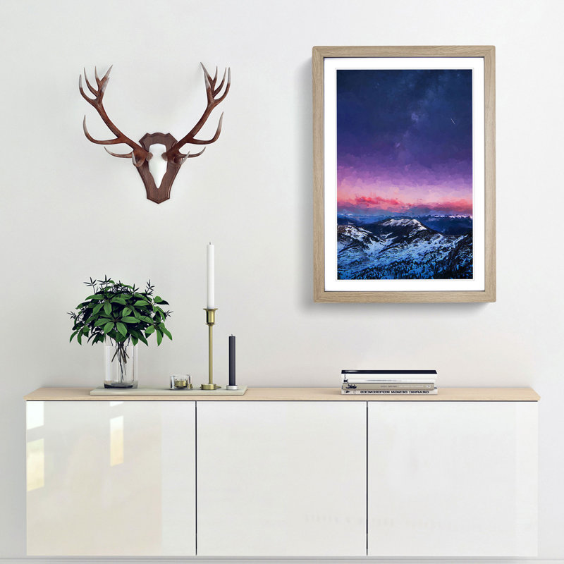 The Dolomites in Italy in Abstract - Picture Frame Graphic Art Print, 36cm H x 27cm W x 2cm D, Oak Framed