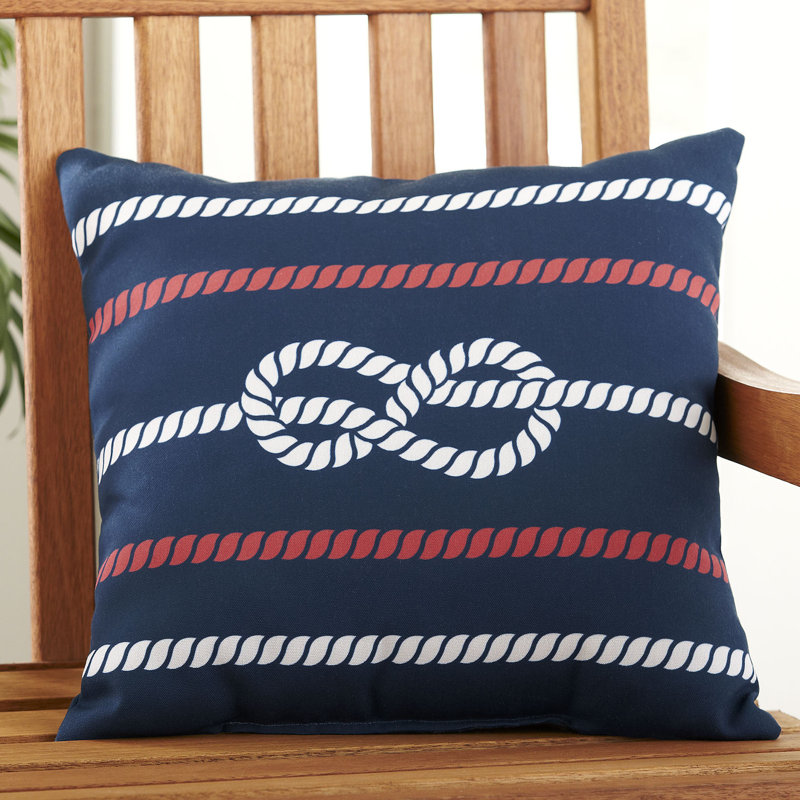 Figure Eight Indoor/Outdoor Throw Pillow, Red, White & Blue, 18" H x 18" W