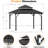 Horizon 12' x 12' Hard Top Gazebo With Solar Self Powered LED Lights, Mosquito Netting and Canopy Hook