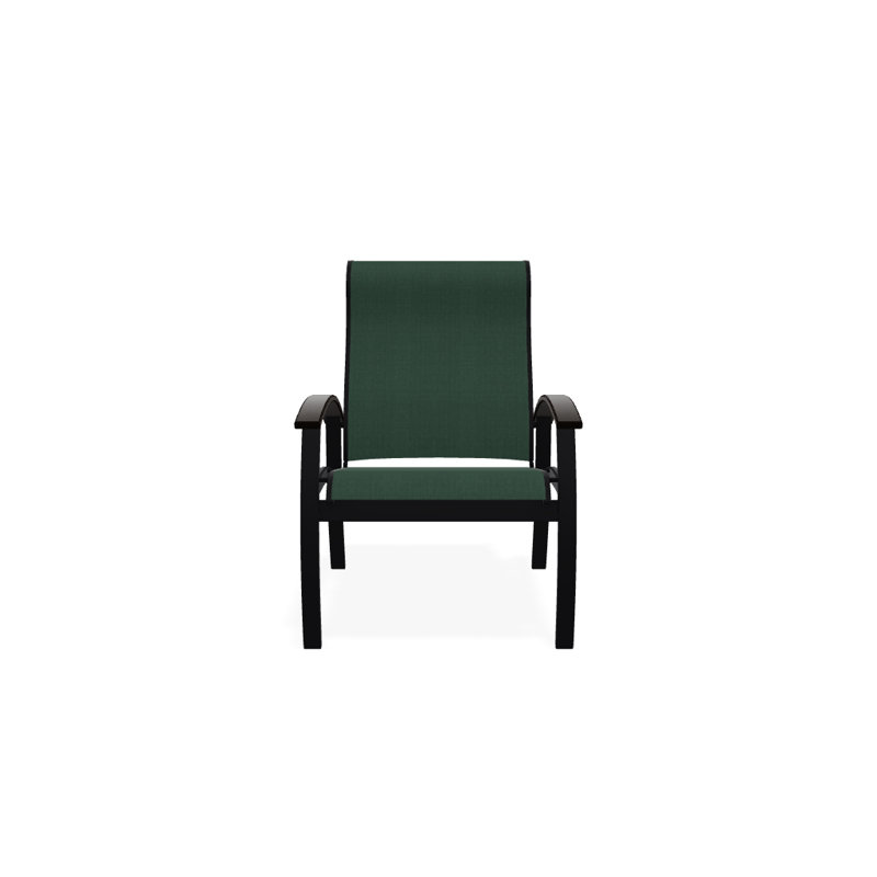 Chaise de patio Askar, Vert forêt 22D Sunbrella® vert, Noir, Noir texturé