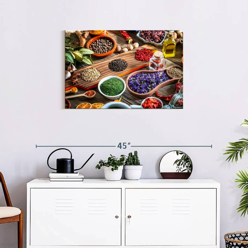 Yarlin Rustic Kitchen Herbs And Spices, 20" H x 30" W