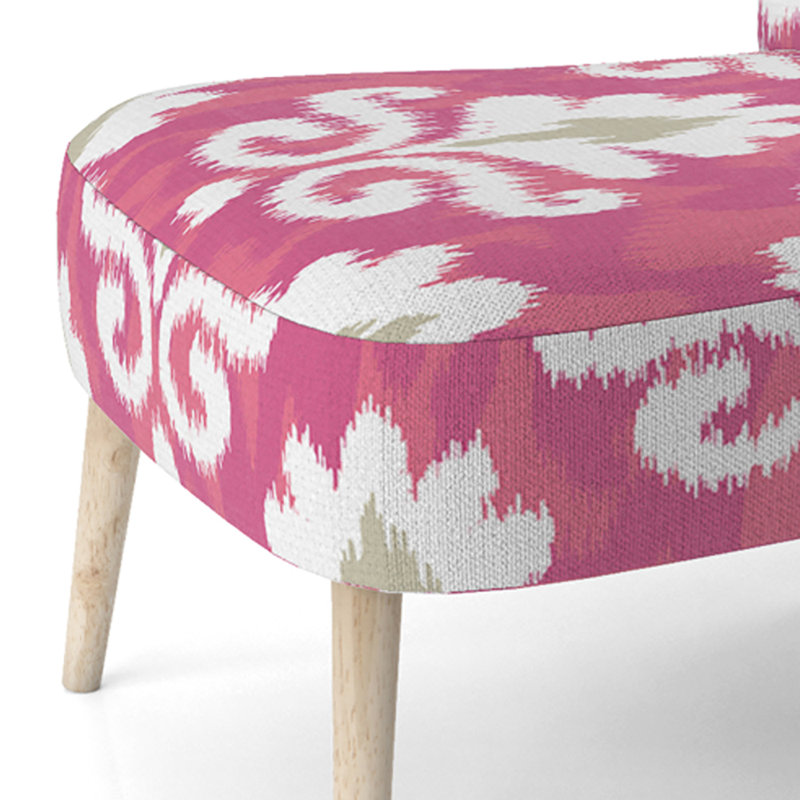 Chaise d'appoint rembourrée White Flower Ikat