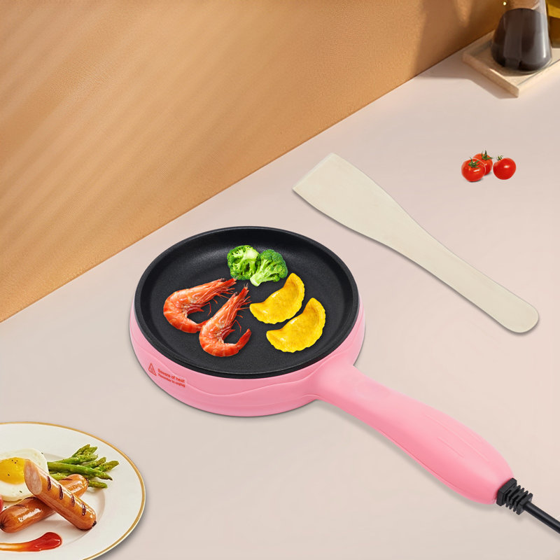 Non-Stick Electric Skillet Mini Frying Pan, Pink