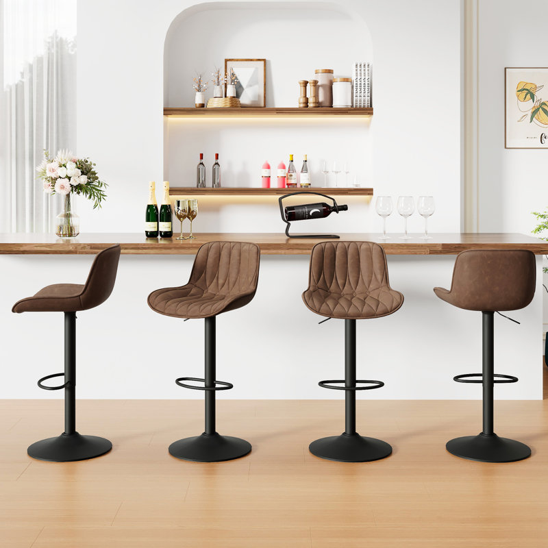 Tabourets de bar pivotants à hauteur réglable de 24 à 33 po avec îlot de cuisine, Tanné, 2