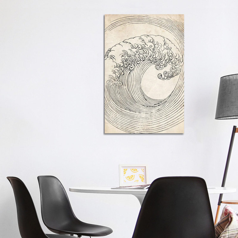 Croquis de vague zen rétro