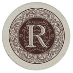 Monogram Letter 4-Pack Natural Sandstone Coasters