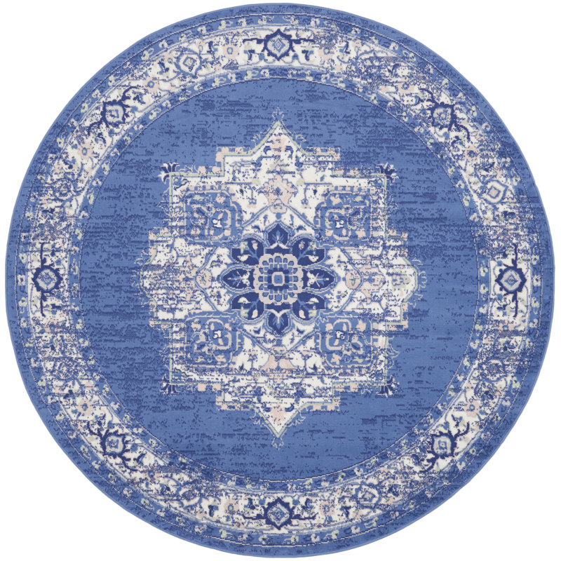 Tapis bleu marine Harriet, Rond 8 pi