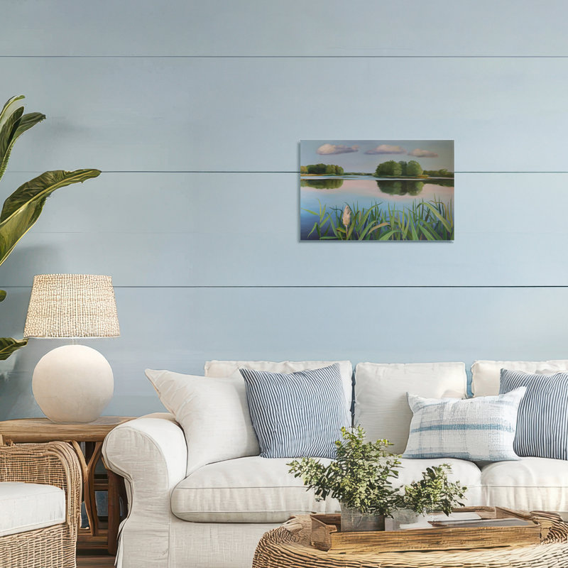 Toile réfléchissante Serene Marsh, design par Violeta Vollmer, H 16 po x l 24 po