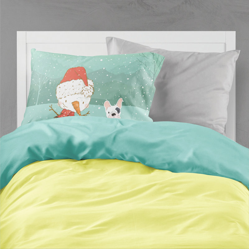 Snowman Christmas Microfiber, Piebald French Bulldog