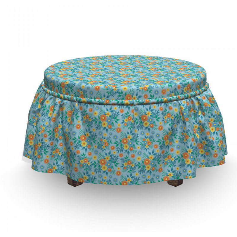 Housse pour repose-pieds de terrain en fleurs