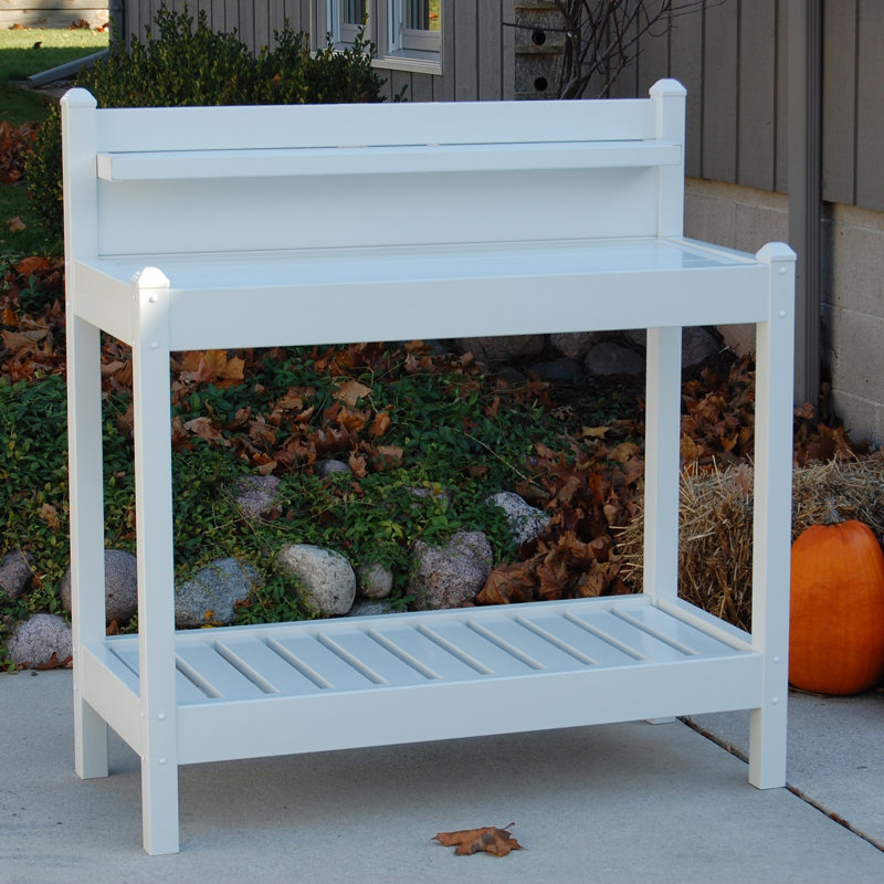 Plastic Potting Bench, White