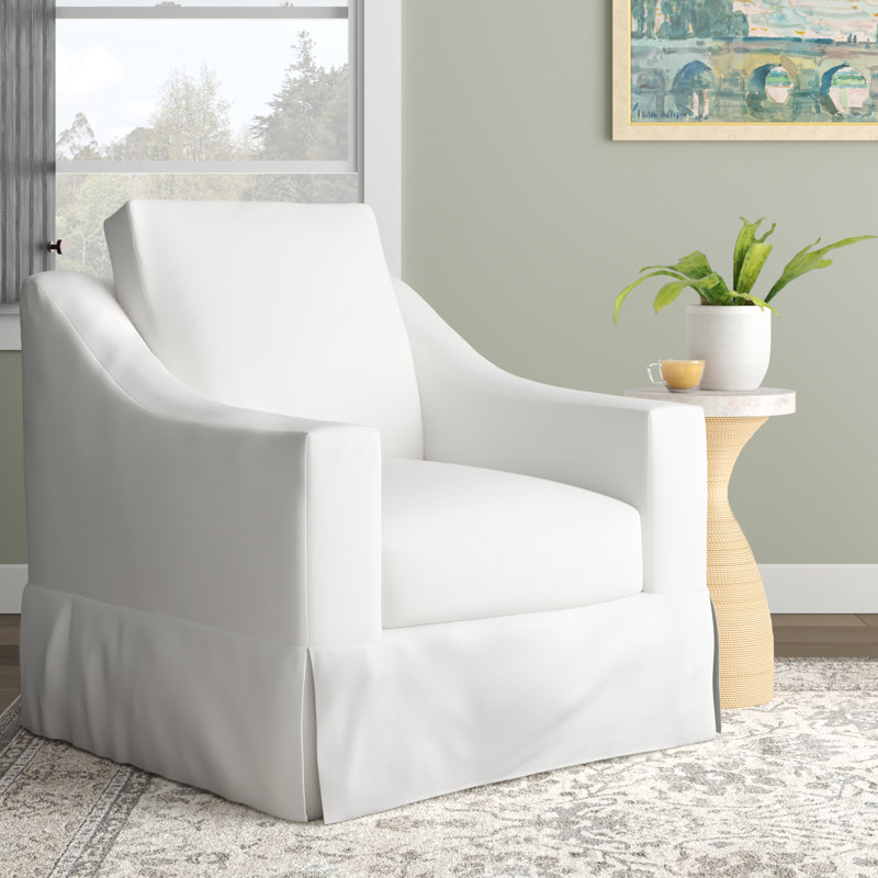 Cranbrook Slipcovered Armchair with Feather Blend Cushions, Bayou Off White Canvas