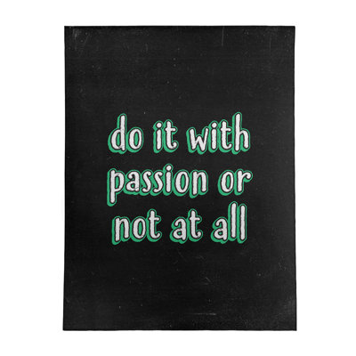 Tapis en polyester à style tableau noir à citation inspiration passion