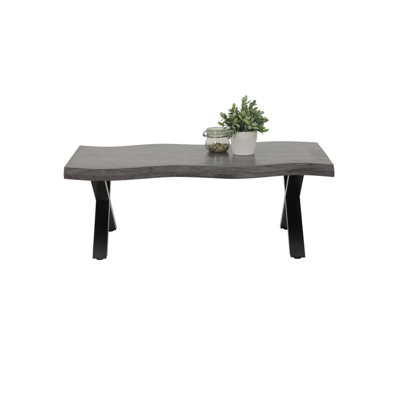 Tecca Cross Legs Coffee Table, Grey/Brown/Blue
