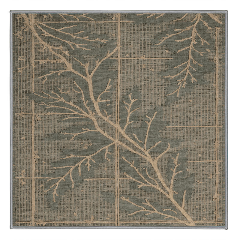 Tapis gris lavable à la machine, Carré 4 pi