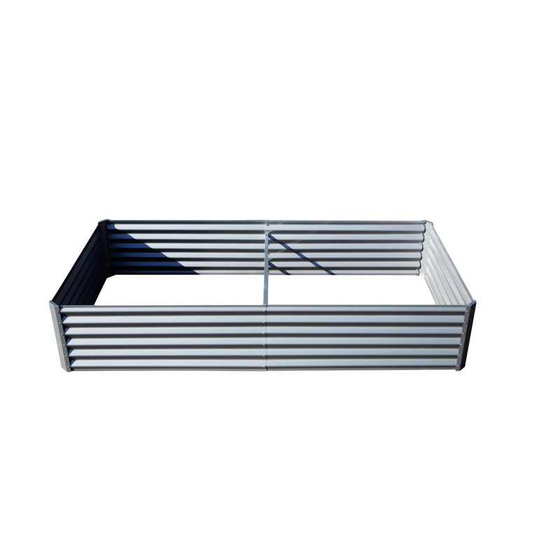 6X3x1ft Galvanized Raised Garden Bed, Silver