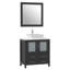 Meuble-lavabo autoportant à simple cuve 30 "avec plateau en marbre et miroir assortis Ravenna-27042725-116868046