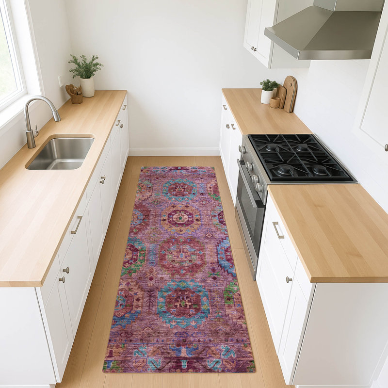 Machine Washable Indoor/Outdoor Lafferty ACN2228 Panel Rug, Runner 2'3" x 7'6"