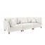 3 - Piece Upholstered Corduroy Modular Sectional with Pillow Back and Solid Wood Legs-1460685231