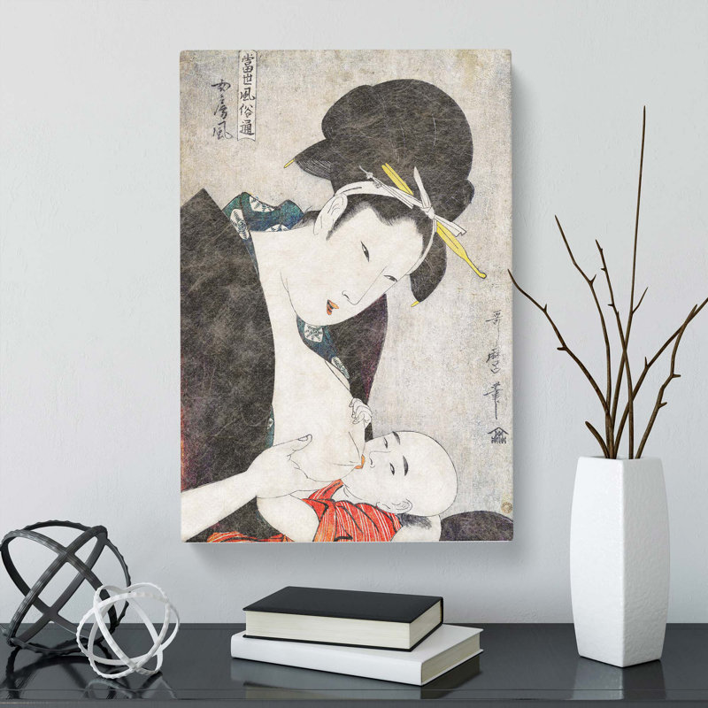 Mother & Child by Kitagawa Utamaro - Wrapped Canvas, 50cm H x 35cm W x 3cm D
