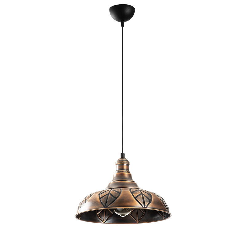 Modern Copper Chandelier, Adjustable Height, 12.6 in Diameter x 46.1 in Height | Metal Body, E27 Socket (Max 40W) | Elegant Design for Glam & Southwestern Decor | Perfect for Living Room, Dining Room, or Entryway | IP20 Rated