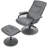 Mcabee Faux Leather Swivel Armchair with Ottoman-949631158