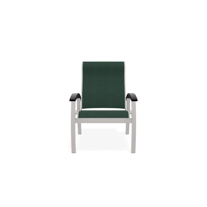 Chaise de patio Askar, Vert forêt 22D Sunbrella® vert, Noir, Neige texturée