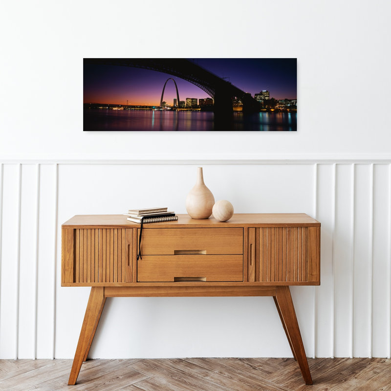 St. Louis MO 1 Piece Wrapped Canvas Panoramic Wall Art, 30.48 cm H x 91.44 cm W