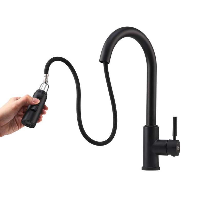 Living And Home Pull Down Kitchen Faucet, Black
