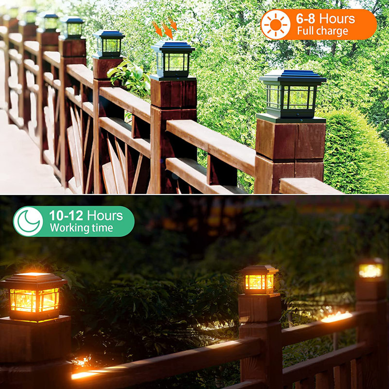 Tannis Solar Powered Integrated LED Fence Post Cap Light