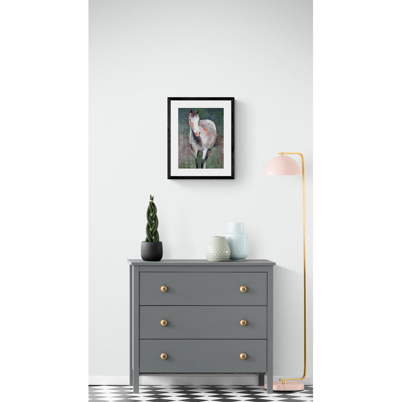 Dans un rêve 2 par Dara Daniel, H 31,25 po x l 25,25 po x P 0,88 po, Papier avec cadre noir, Blanc