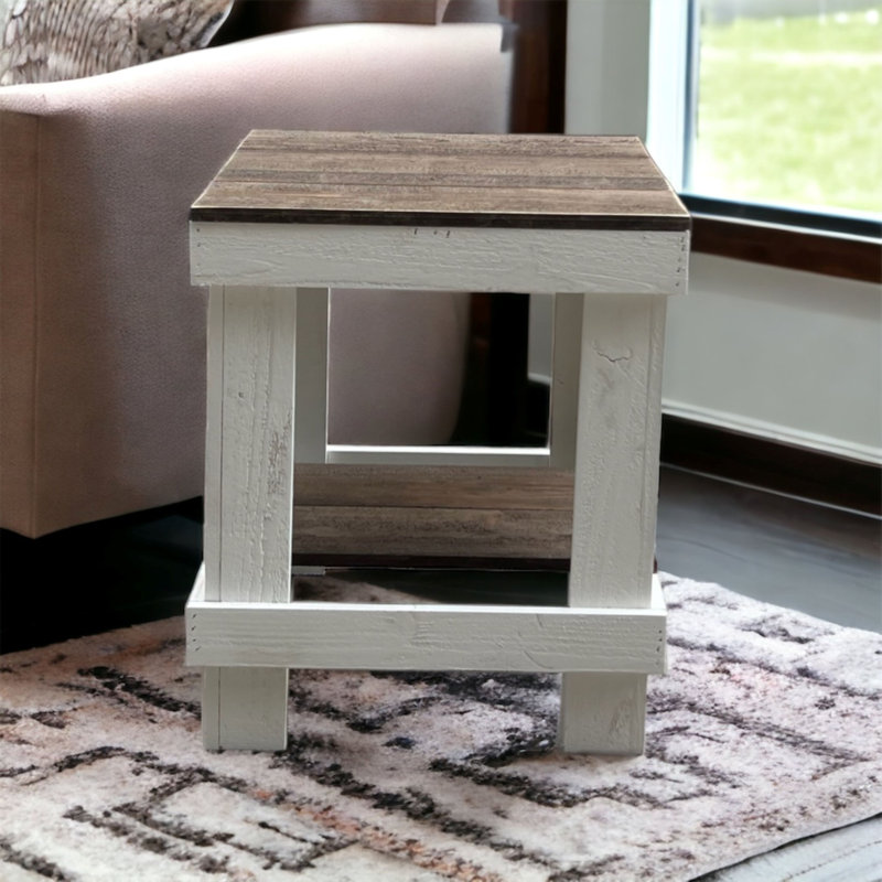 Juliana Solid Wood End Table, Natural, 23" H x 19" W x 19.5" D
