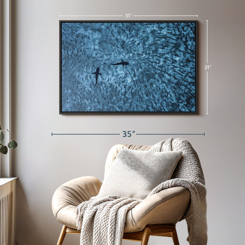 «Sharks and Fish Wall Art», H 21 po x l 31 po