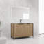 Meuble-lavabo autoportant avec lavabo en résine et portes à fermeture douce, 48 po