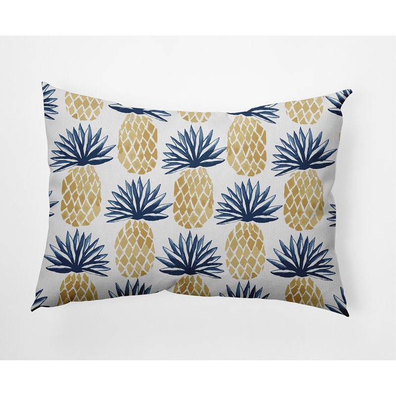  Pineapple Rectangular Pillow Cover & Insert, Blue