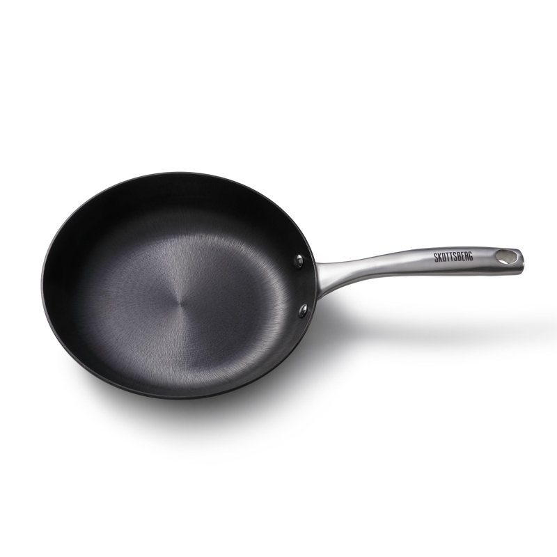 Lightweight Black Cast Iron Frying Pan with Stainless Steel Handle