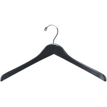 18 Black Plastic Concave Suit Hanger with Wide Shoulders (with Lockin