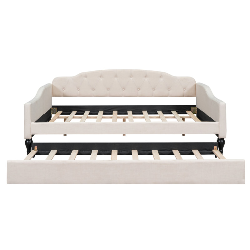 Modern Clari Upholstered Tufted Daybed With Trundle