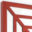 Décoration murale en bois avec motif carré concentrique sur le dessus, rouge et argent