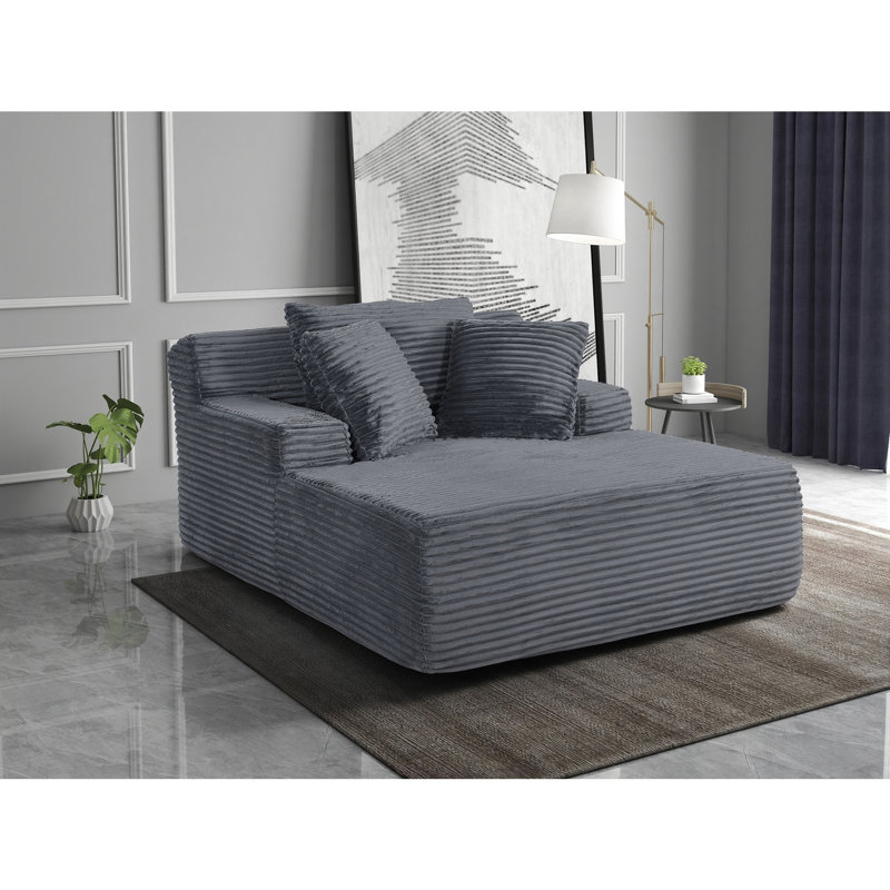 Canapé-lit surdimensionné avec coussin et coussin, Gris foncé