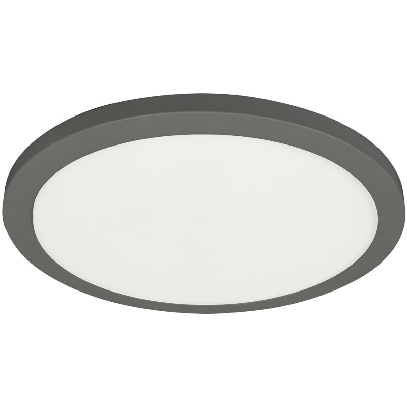 Plafonnier encastré Nashea, Noir mat, 16 po de diamètre