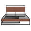 Structure de lit plateforme en métal avec lit gigogne, ports USB et support à lattes, aucun sommier nécessaire, parfait pour les chambres modernes-668481221-668481223